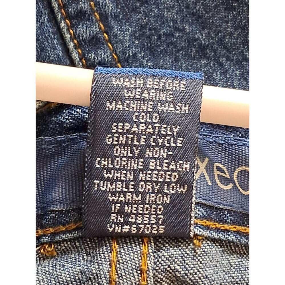 HS Relaxed Fit Jean Shorts Mens Size 38 Dark Blue Denim Longer Shorts Jorts - Picture 6 of 6